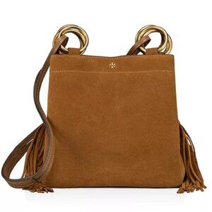 Tory Burch Tan Suede Farrah Bag with Fringe